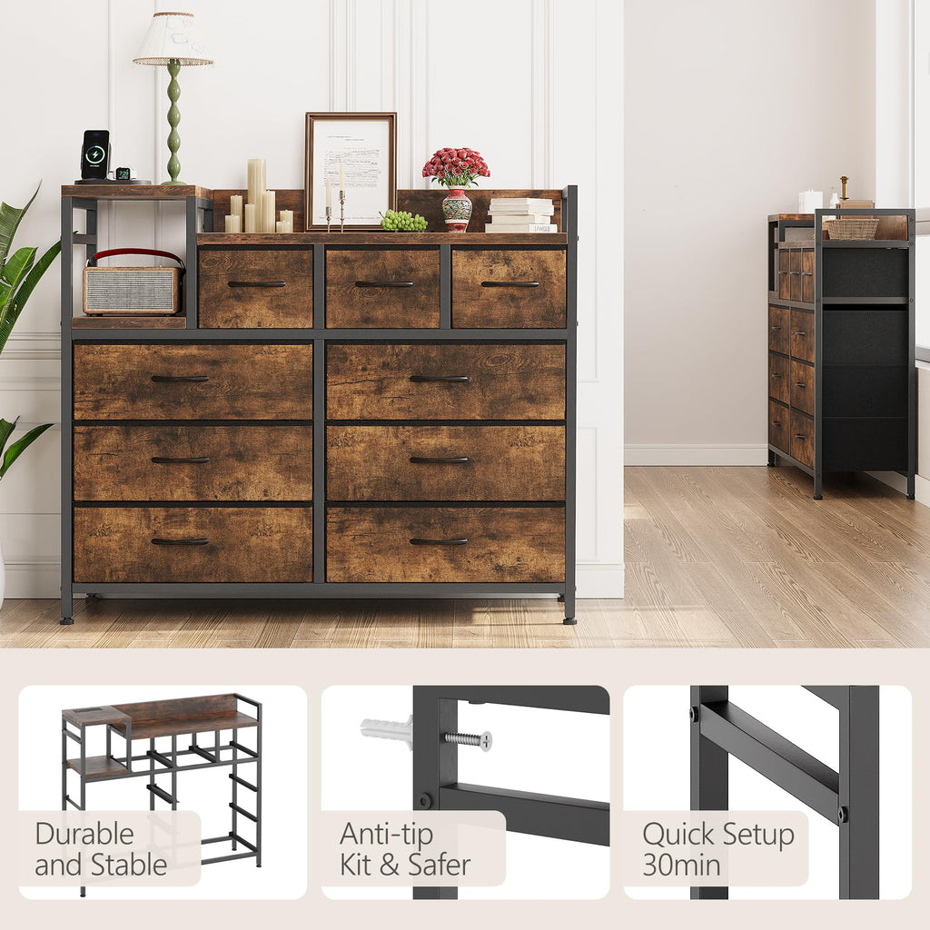 Vintage 9 Drawer TV Stand E7816