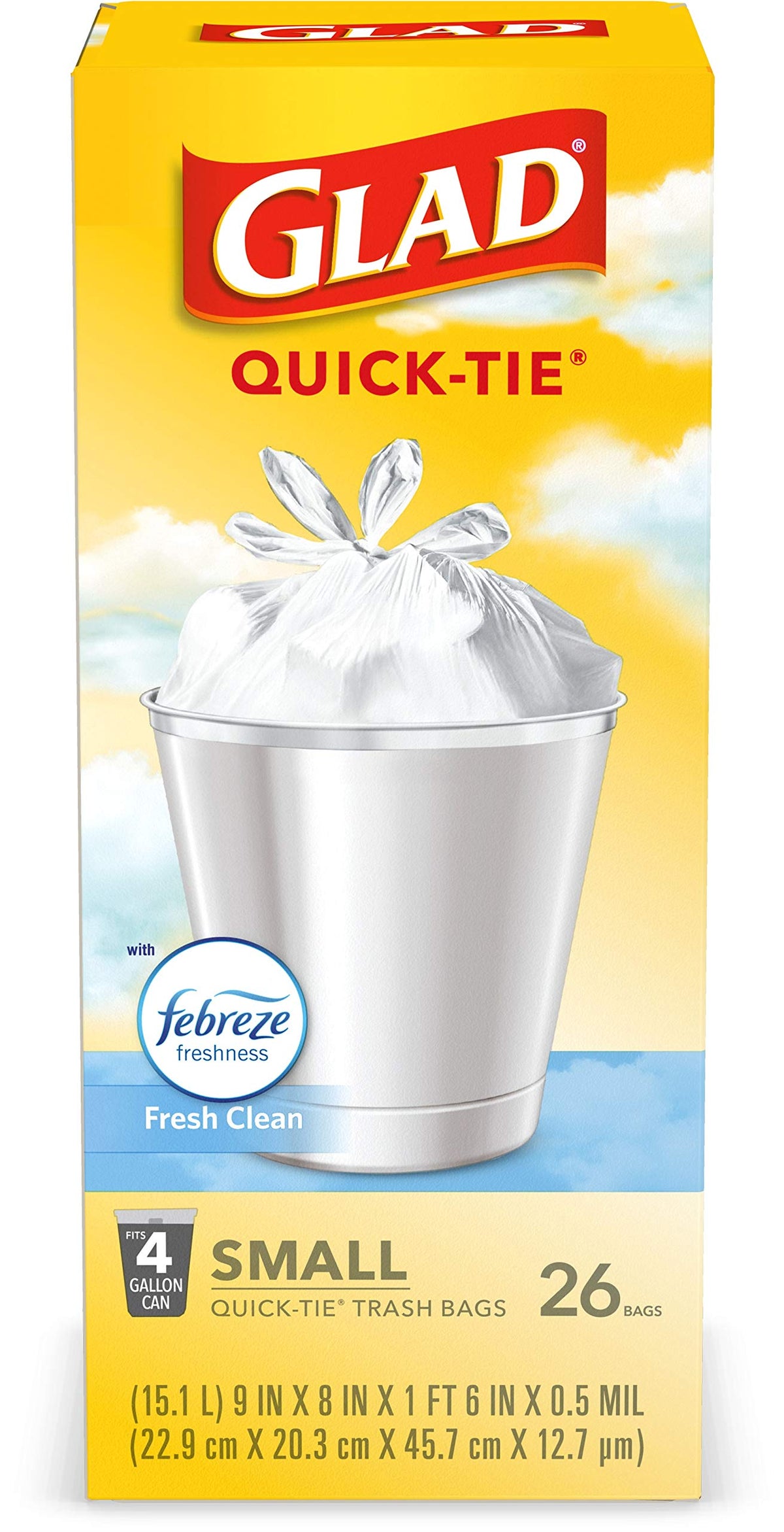 4 Gallon White Trash Bags, 26 Count (Pack of 6) G49620