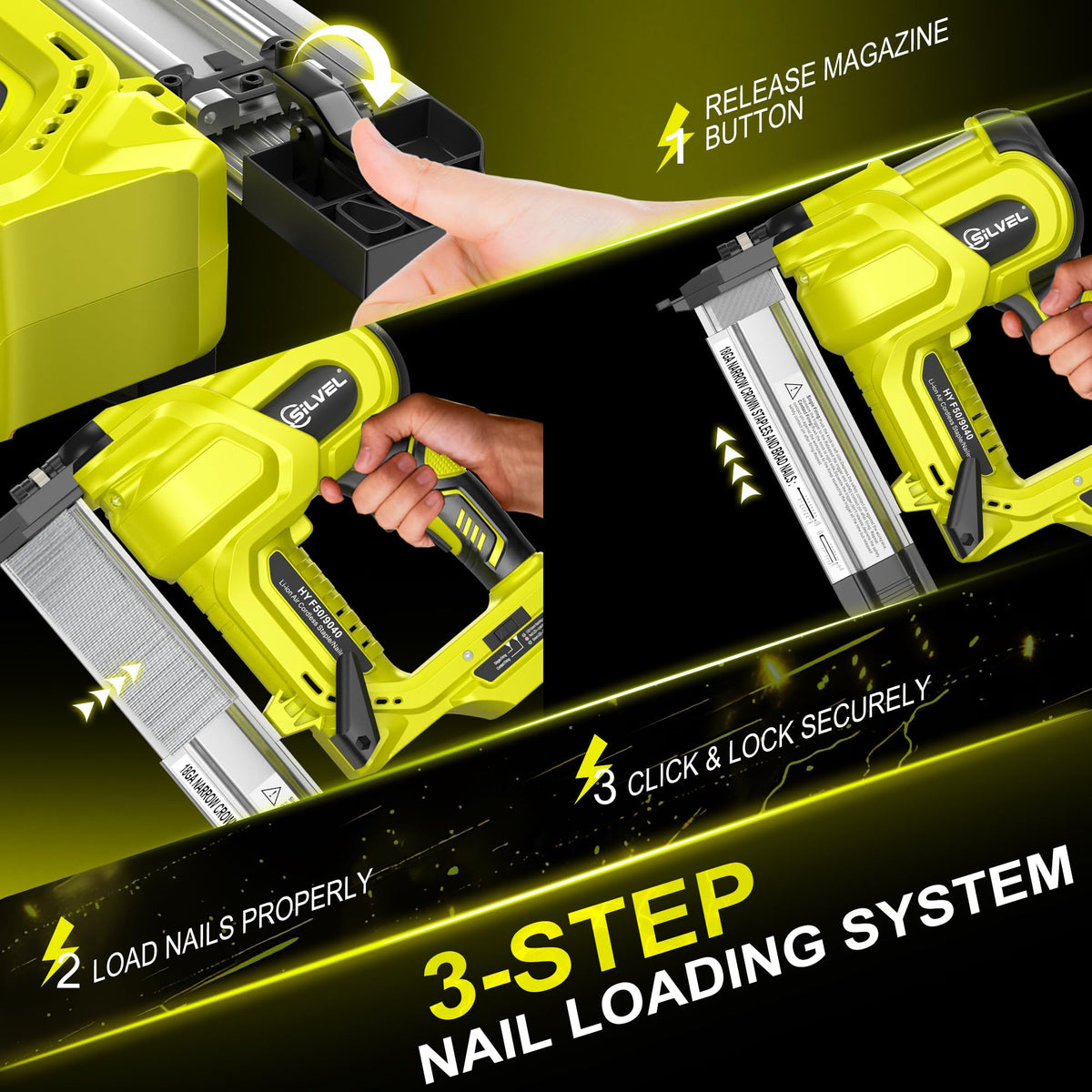 2" Cordless Brad Nailer, 2-in-1 21V Electric Brad Nailer with Battery D99948