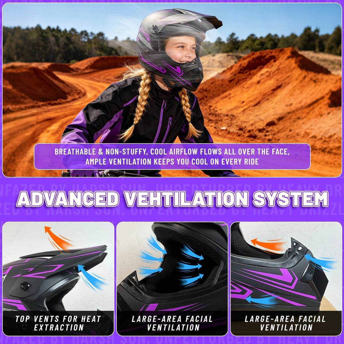 DOT Certified Kids Youth Full Face Motorcycle Helmet W180139