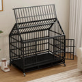 48 Inch Heavy Duty Collapsible Metal Dog Crate with Wheels T68788