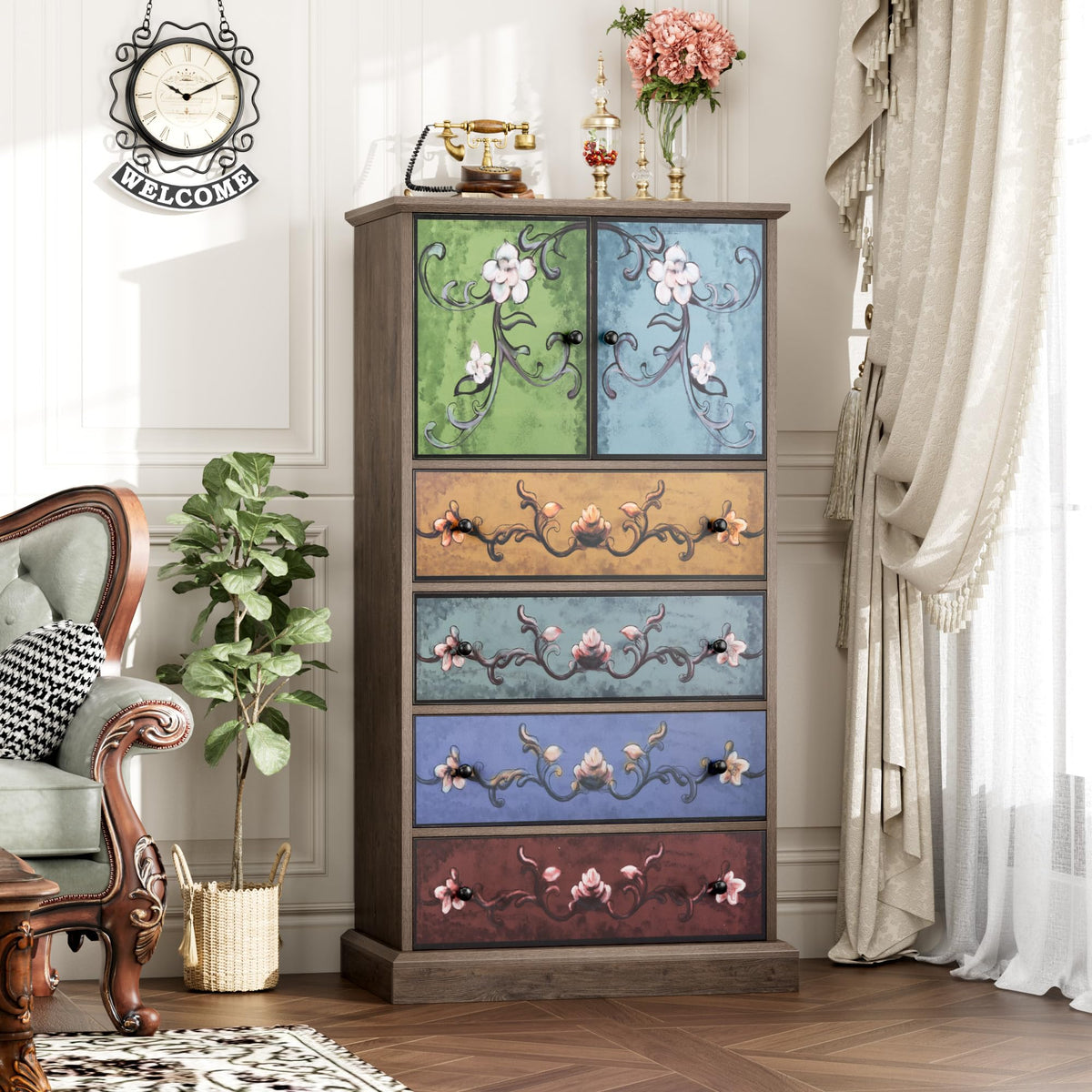 50" H Boho 4 Drawer Dresser R847