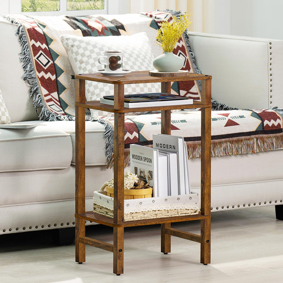Brown Industrial End Tables Y281
