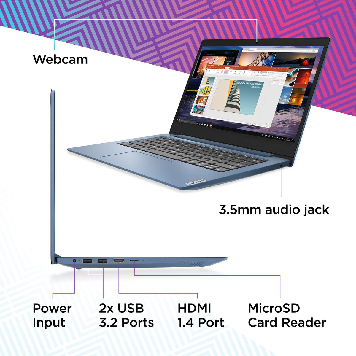 14" HD Laptop Intel Celeron N4020 4GB RAM 64GB Storage Ice Blue I922
