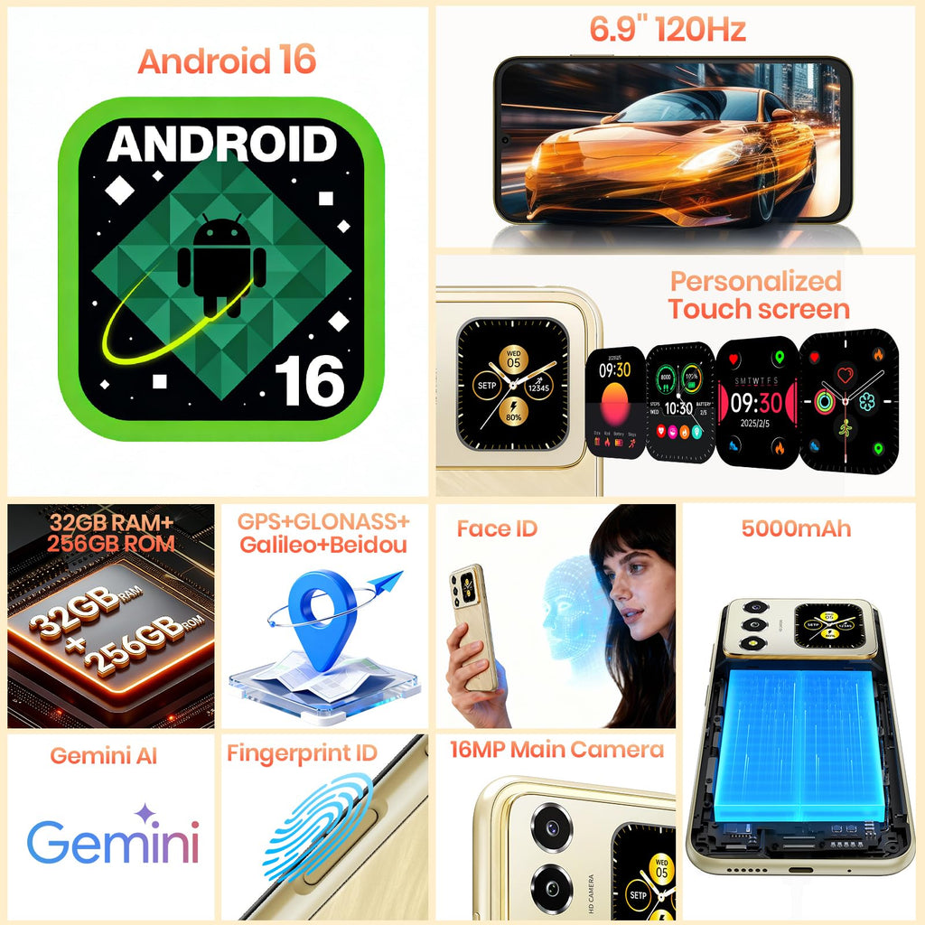 Unlocked 32GB+256GB+2TB Android Smartphone B28181