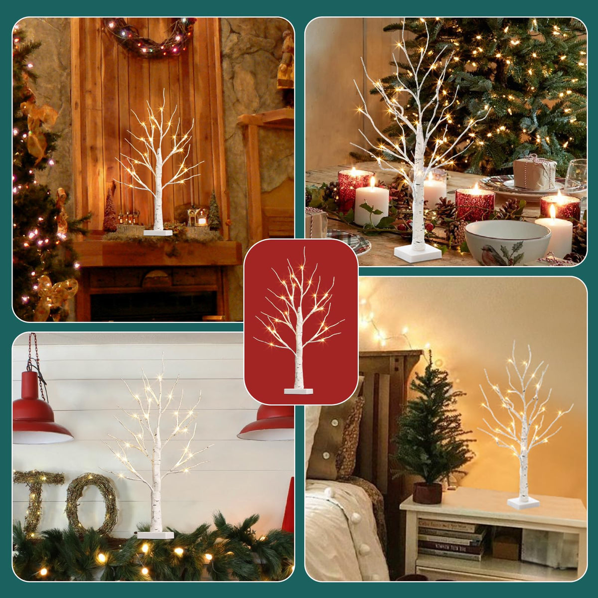 Lighted Birch Tree with LED Lights and Timer I14601