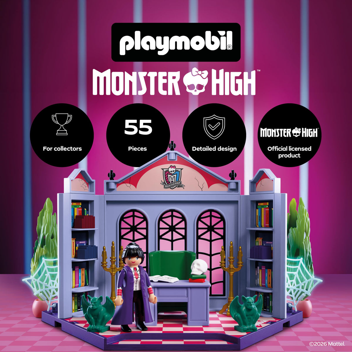 Monster High Office Playset with Desk and Glow-in-the-Dark Spider Webs L79147