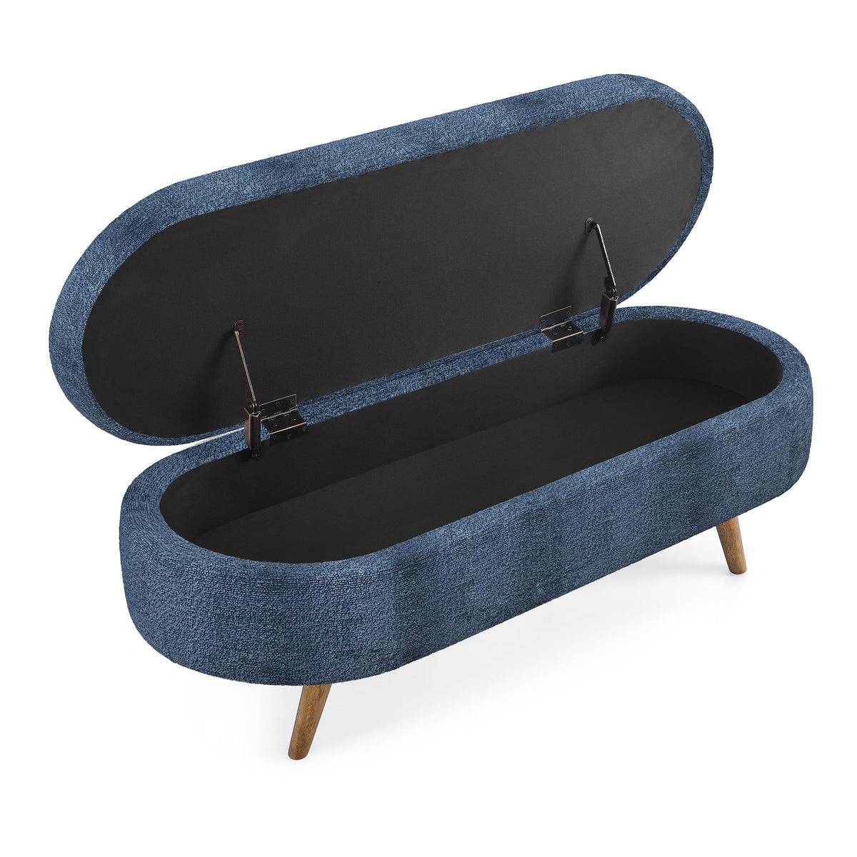 Oval Storage Bench with Rubber Wood Legs Q977527