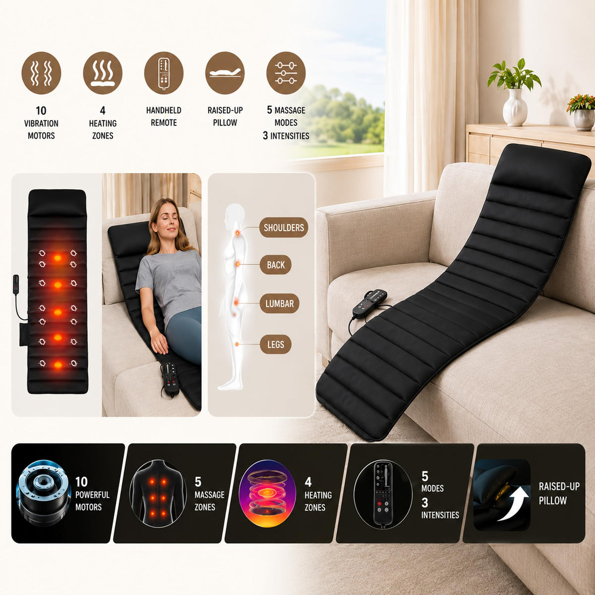 Vibration Massage Mat with Heat Z8951