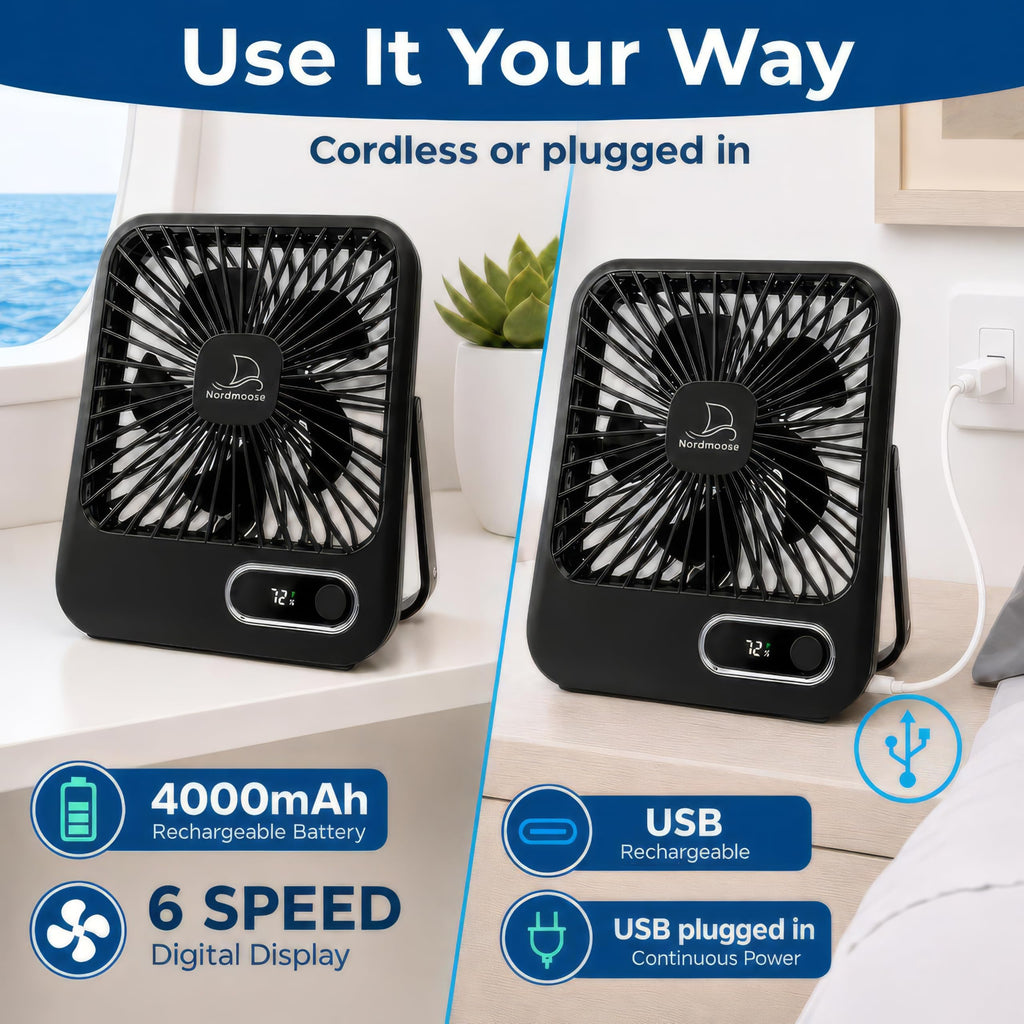 Portable USB Rechargeable Fan with Magnetic Hook N67431