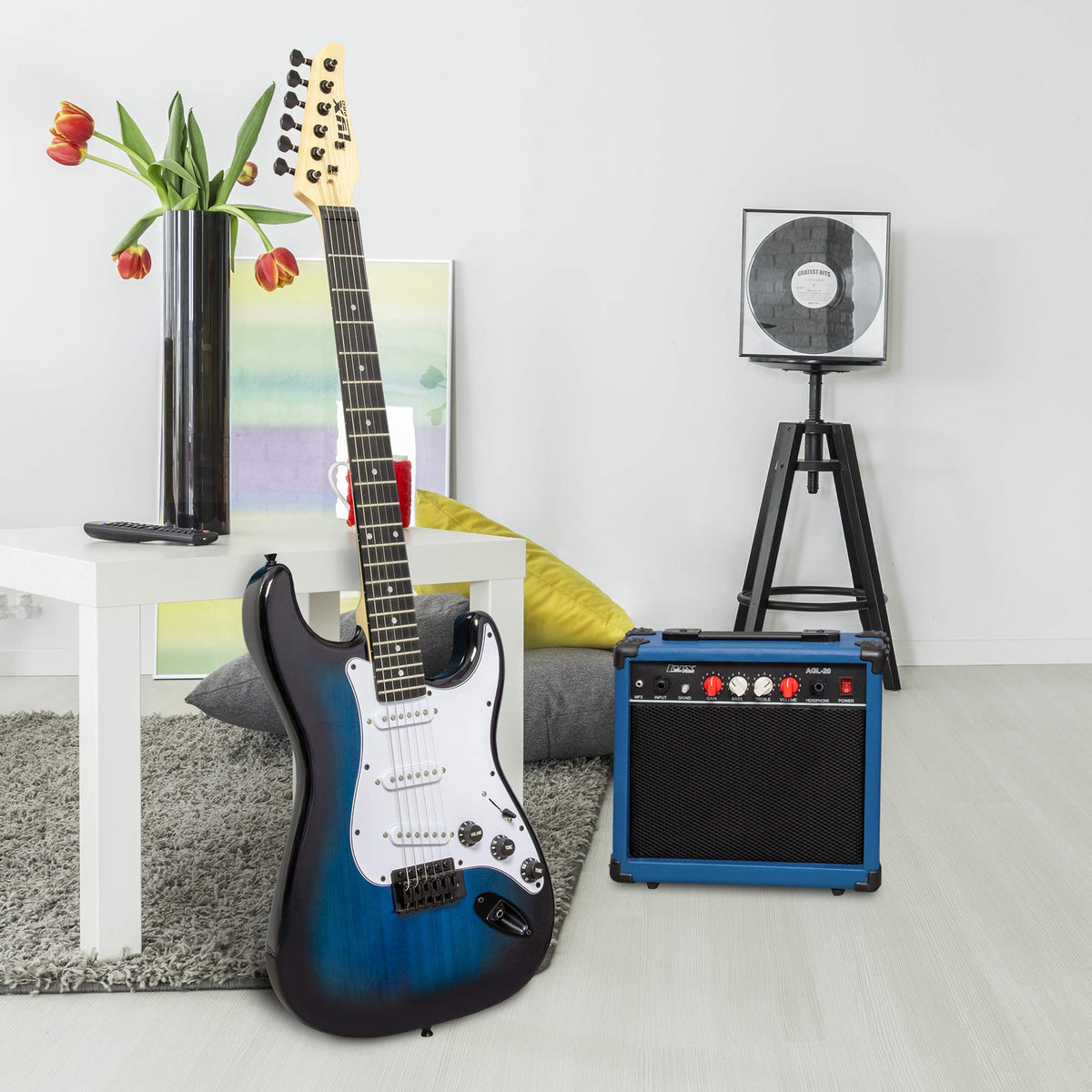 39 inch Electric Guitar Kit with Amplifier Blue C13991