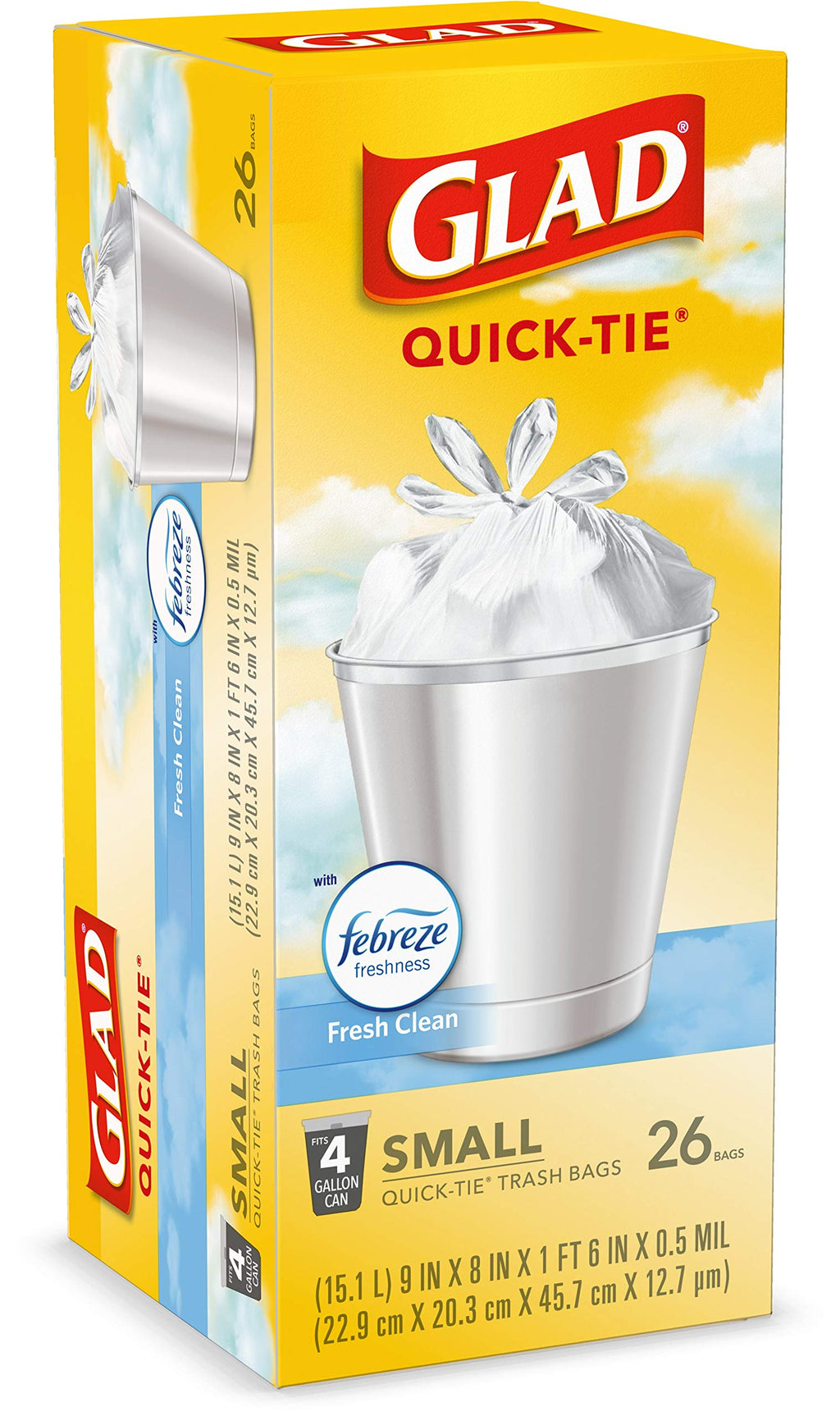 4 Gallon White Trash Bags, 26 Count (Pack of 6) G49620