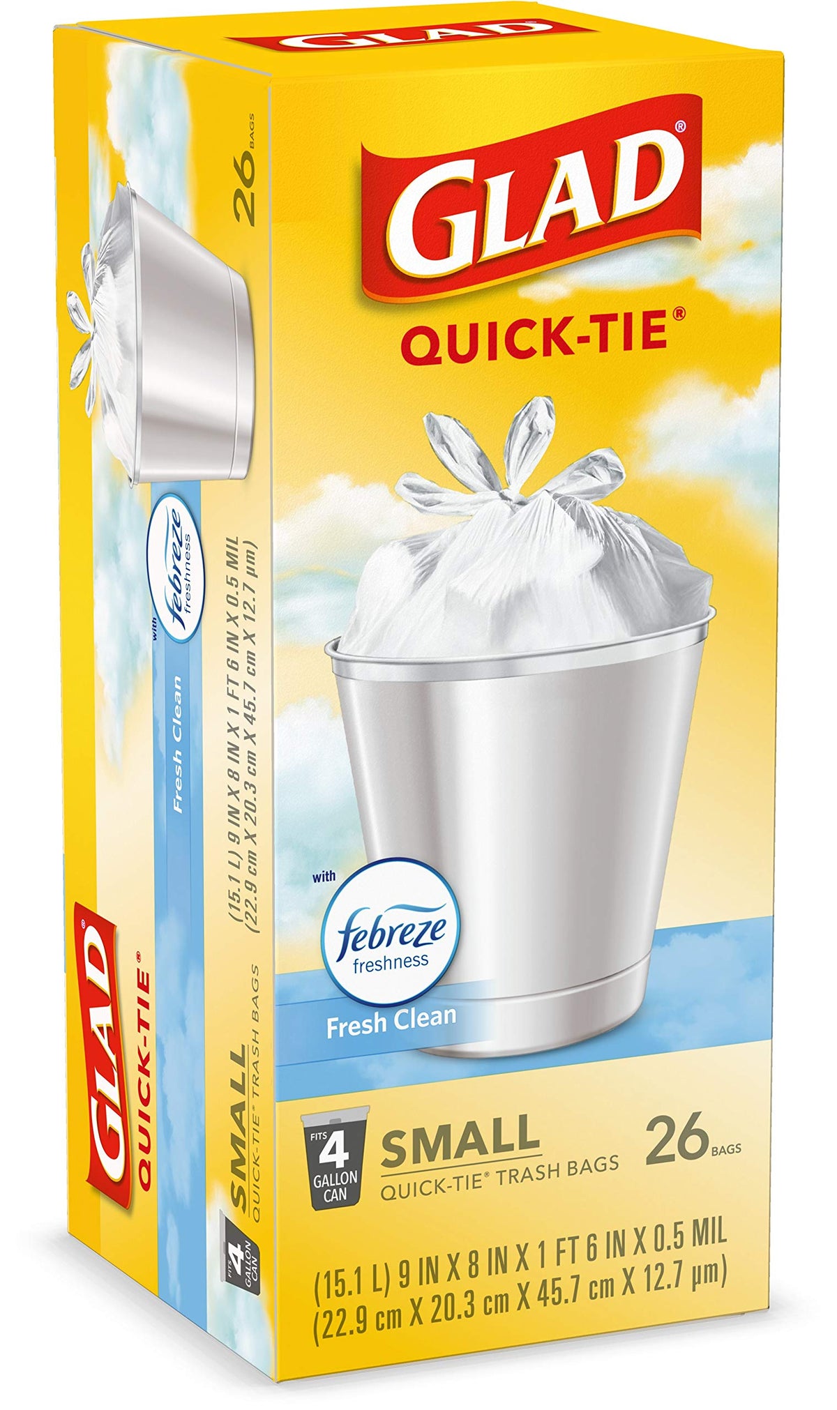 4 Gallon White Trash Bags, 26 Count (Pack of 6) G49620