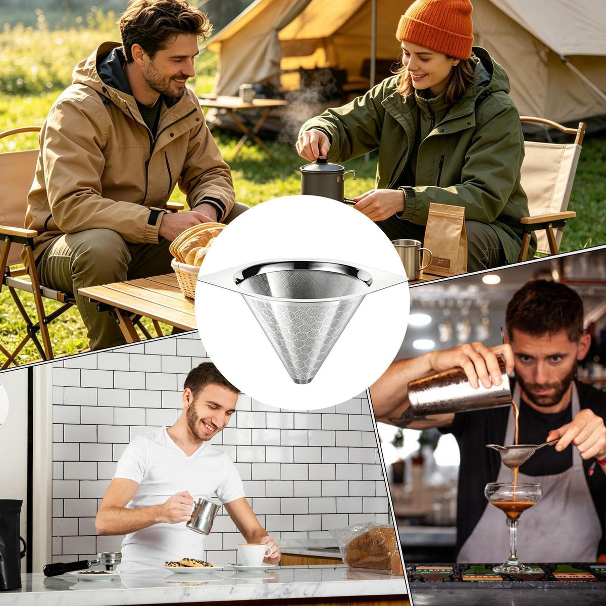 Heat Resistant Reusable Stainless Steel Drip Coffee Filter Z74803