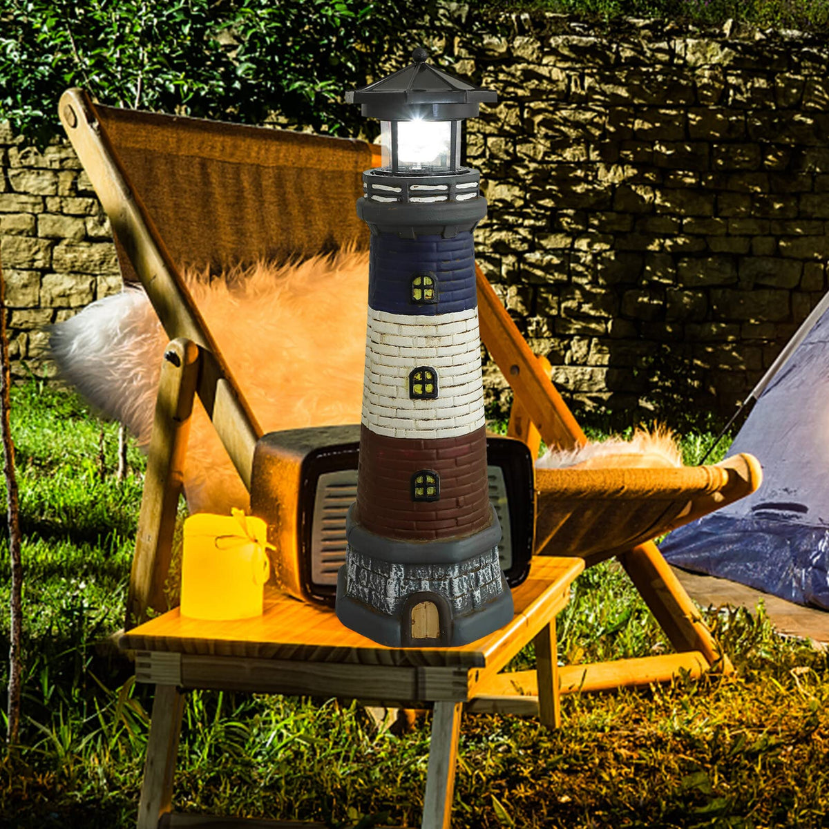 Solar Powered Lighthouse Garden Light T54074