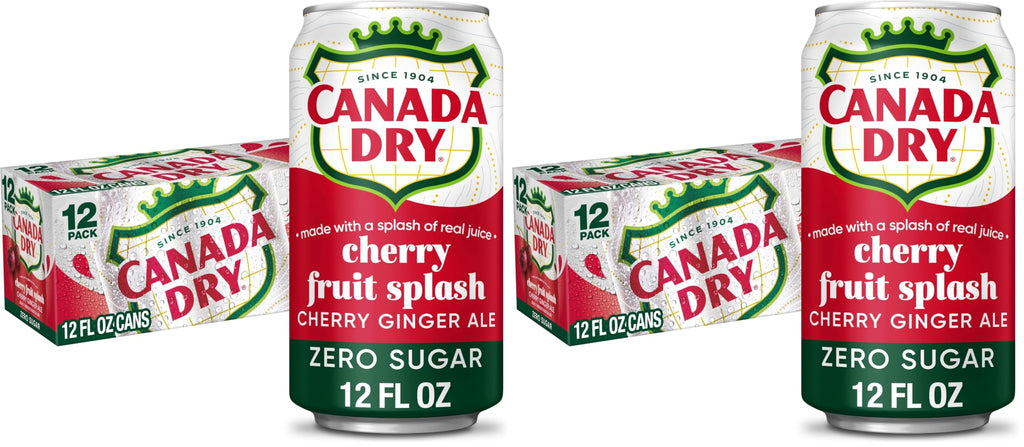Zero Sugar Cherry Ginger Ale Soda, 12 fl. oz. Cans, 12 Pack U2515