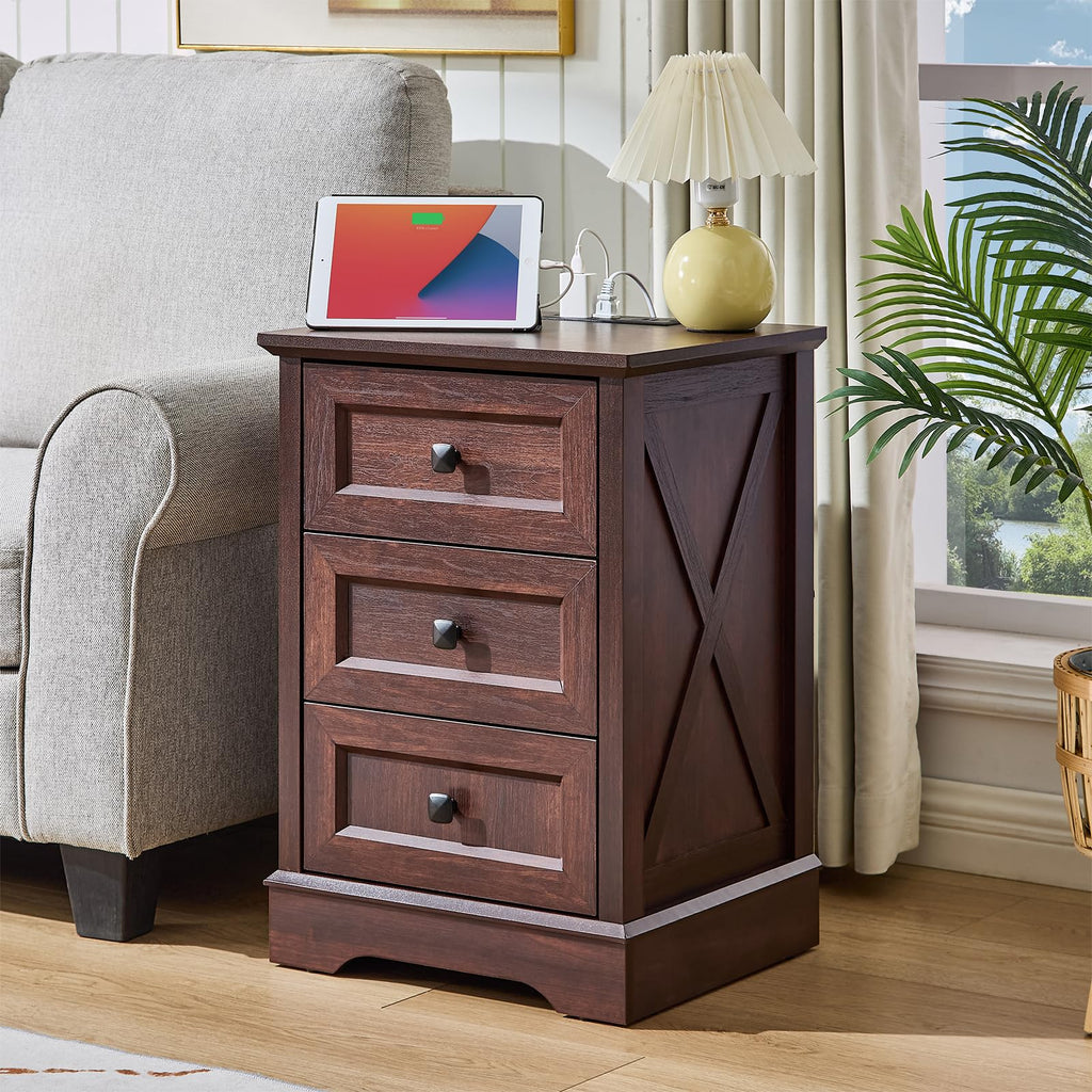 Dark Cherry Red 3 Drawer Dresser J9061
