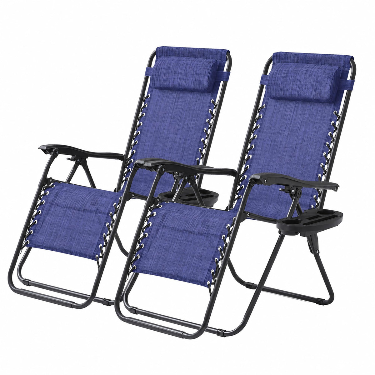 2 Pack Zero Gravity Outdoor Recliner Chair Blue D12956