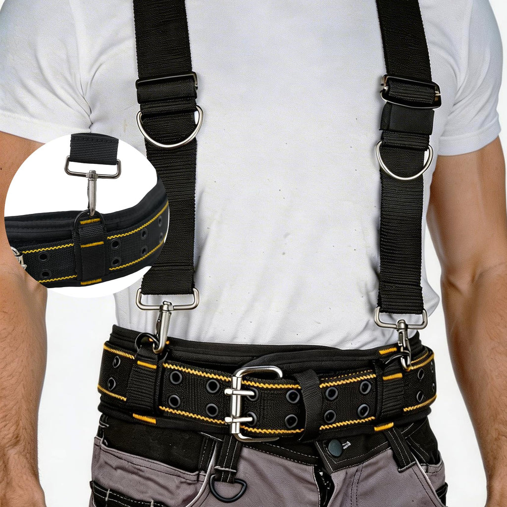 2-Inch Padded Tool Belt with 4 D-Rings Heavy Duty Double Metal Roller Buckle X569