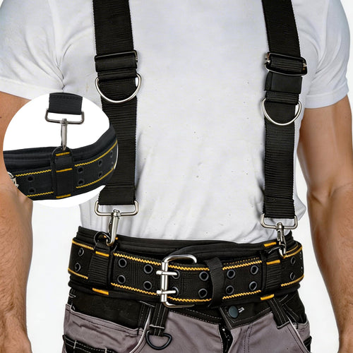 2-Inch Padded Tool Belt with 4 D-Rings Heavy Duty Double Metal Roller Buckle X569