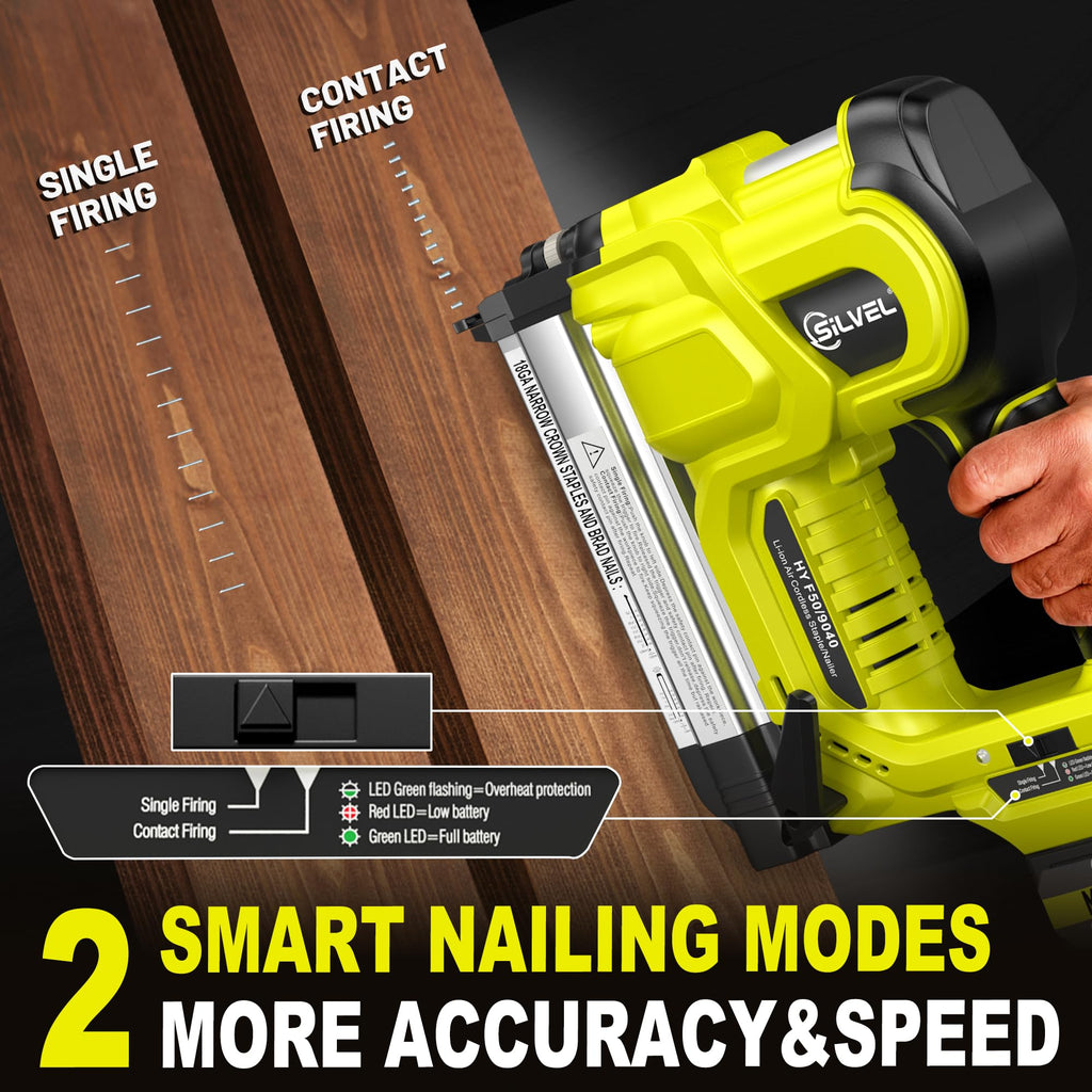 2" Cordless Brad Nailer, 2-in-1 21V Electric Brad Nailer with Battery D99948