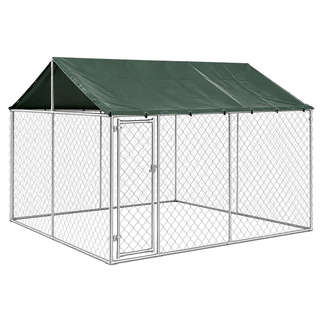 10x10FT Heavy Duty Galvanized Steel Outdoor Dog Kennel I529605