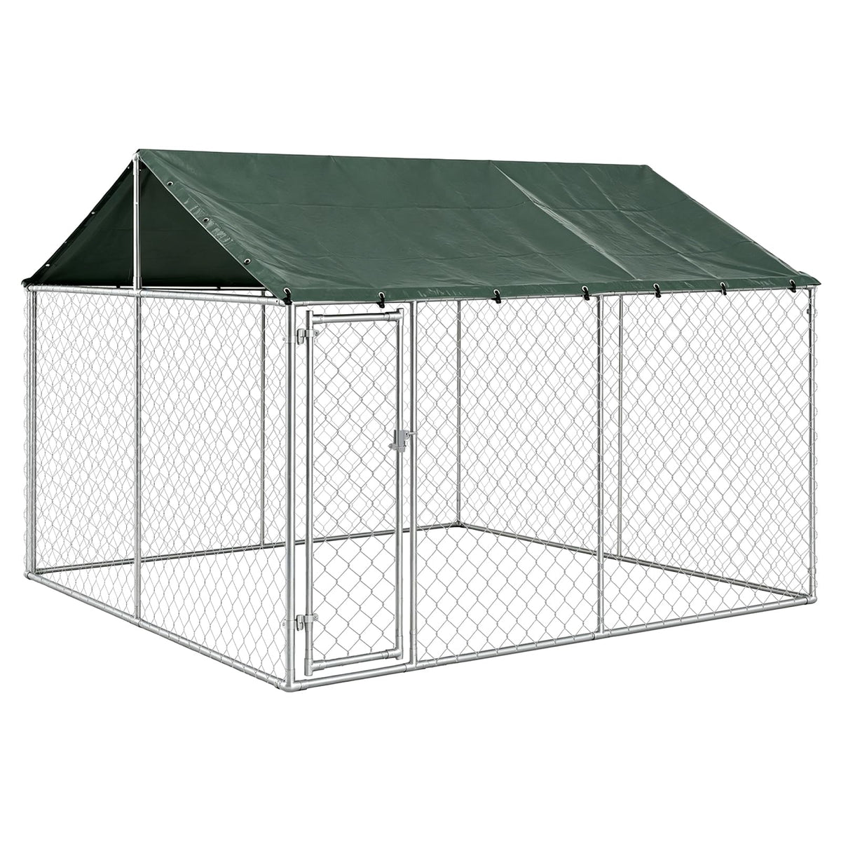 10x10FT Heavy Duty Galvanized Steel Outdoor Dog Kennel I529605