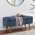 Oval Storage Bench with Rubber Wood Legs Q977527