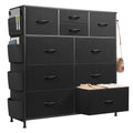 Black 10 Drawer Fabric Dresser W793752