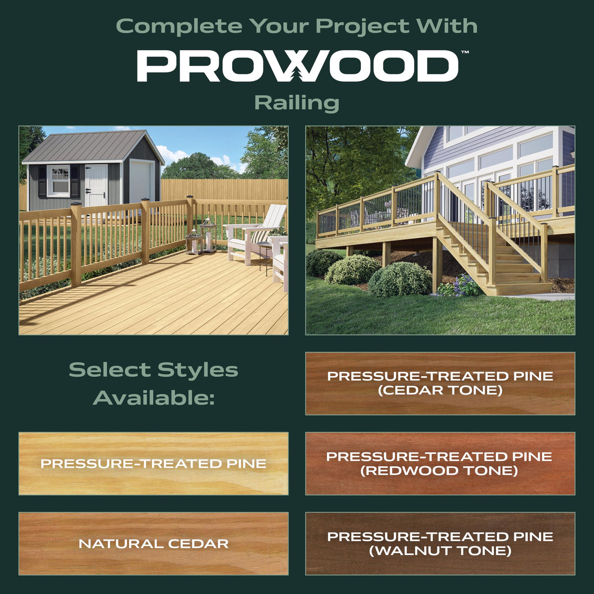 6 ft. Southern Yellow Pine Stair Rail Kit with Black Balusters O1037