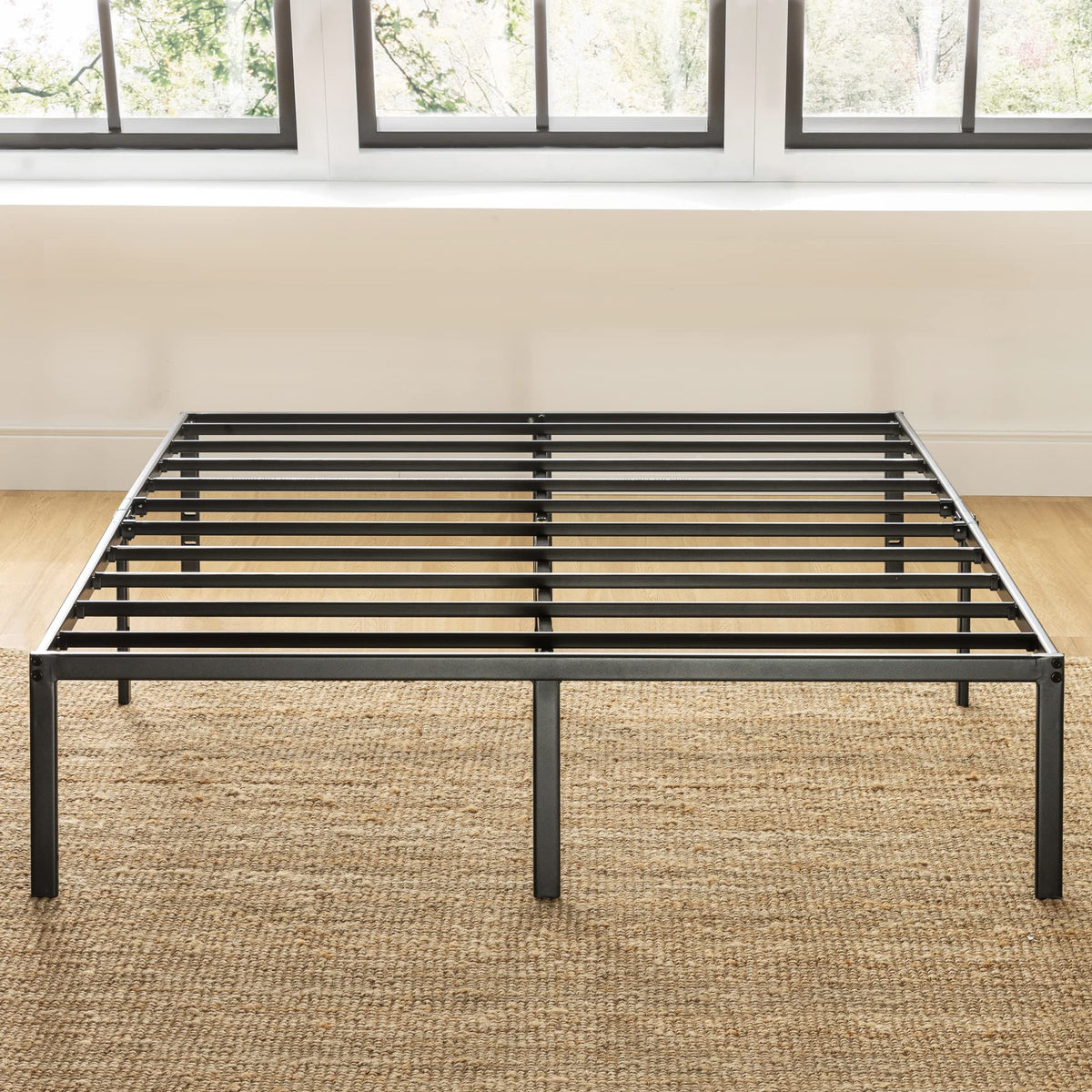 18 Inch Black Metal Platform Bed Frame J423775
