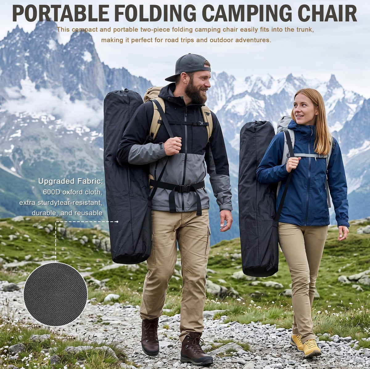 2 Pack Green Folding Camping Chair with Cup Holder and Storage Bag Z830