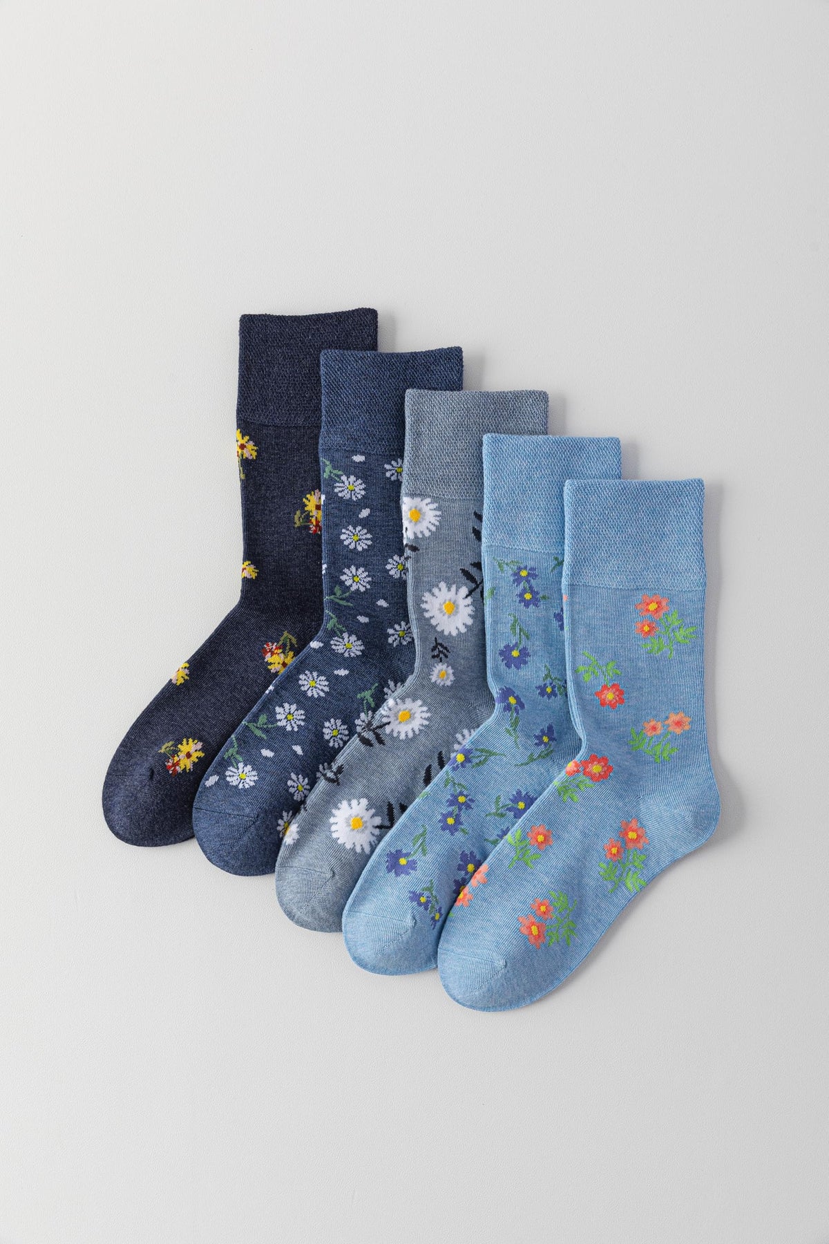 Bamboo Viscose Non Binding Crew Socks, 5 Pairs E405