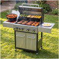 4 Burner Gas Grill with Side Burner and Wheels O985404