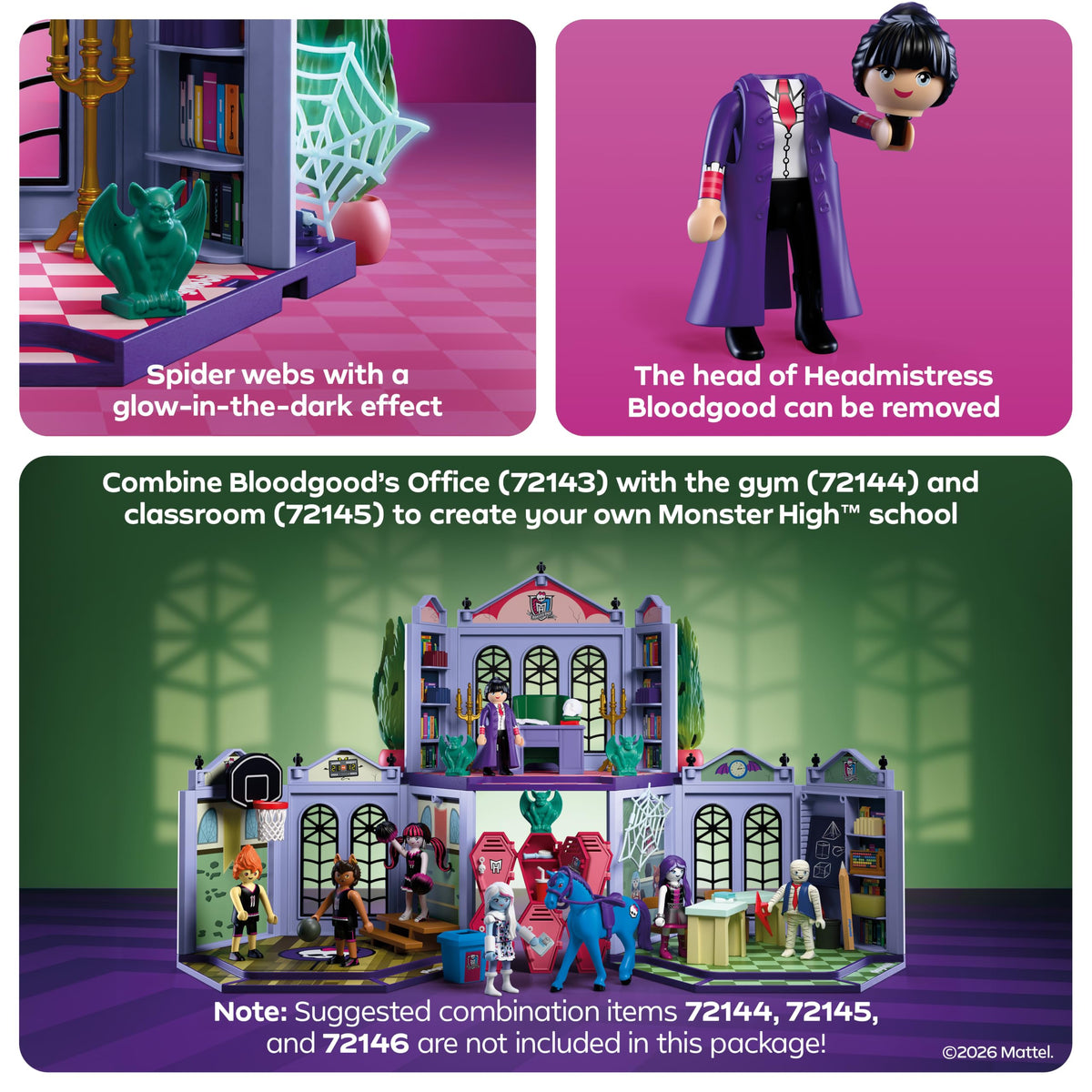 Monster High Office Playset with Desk and Glow-in-the-Dark Spider Webs L79147