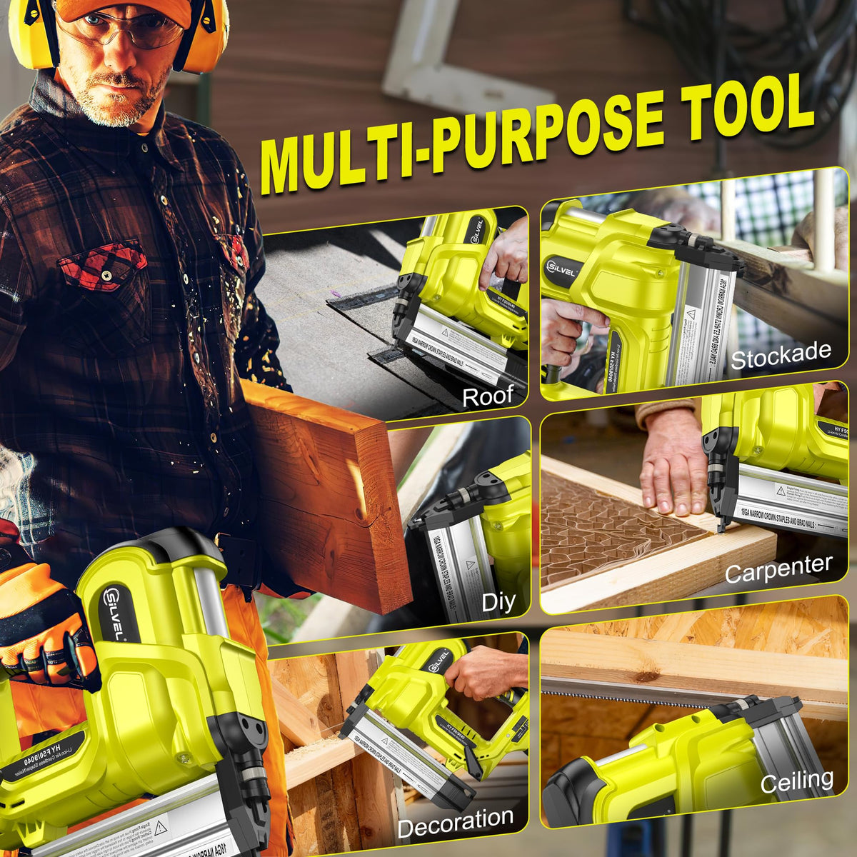 2" Cordless Brad Nailer, 2-in-1 21V Electric Brad Nailer with Battery D99948