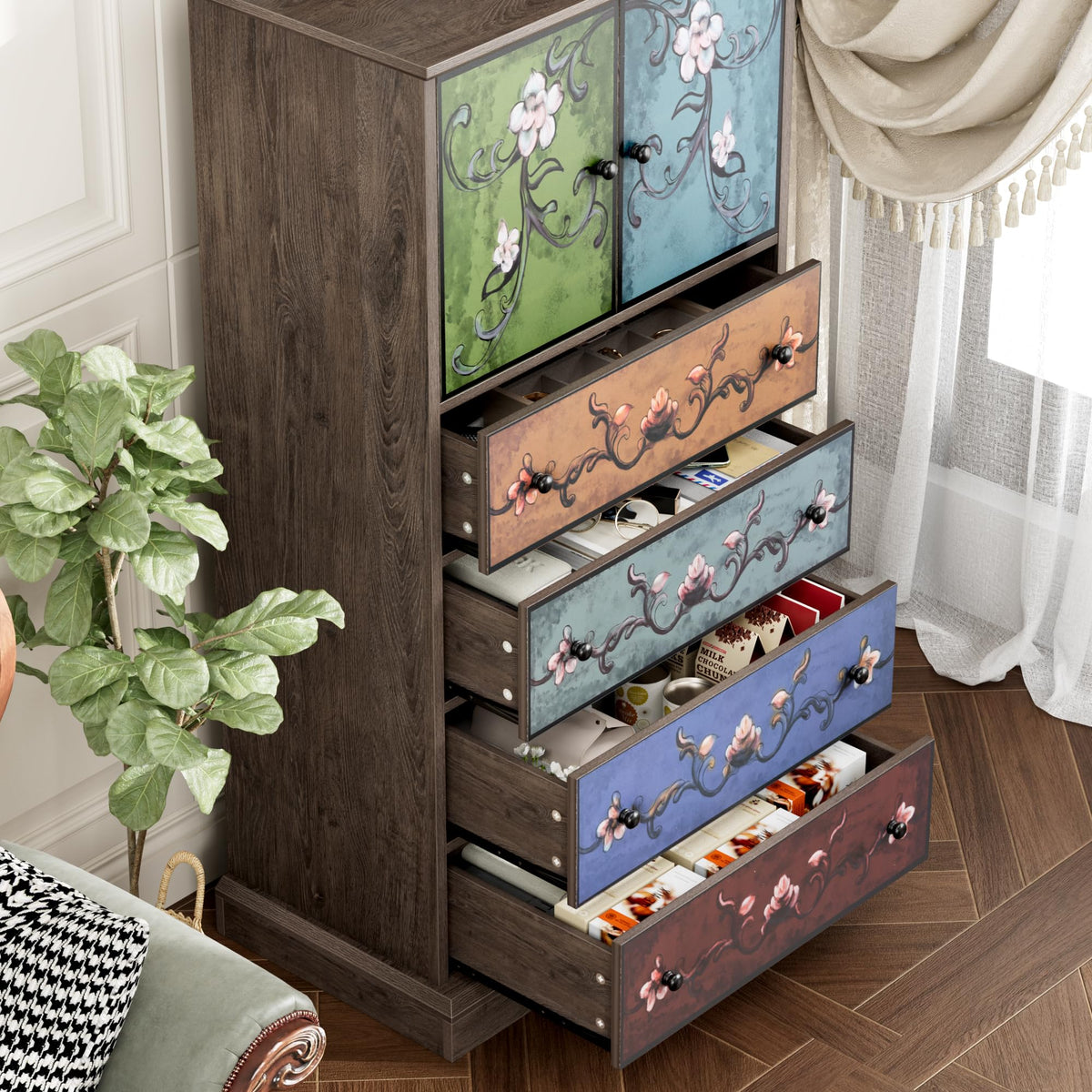 50" H Boho 4 Drawer Dresser R847