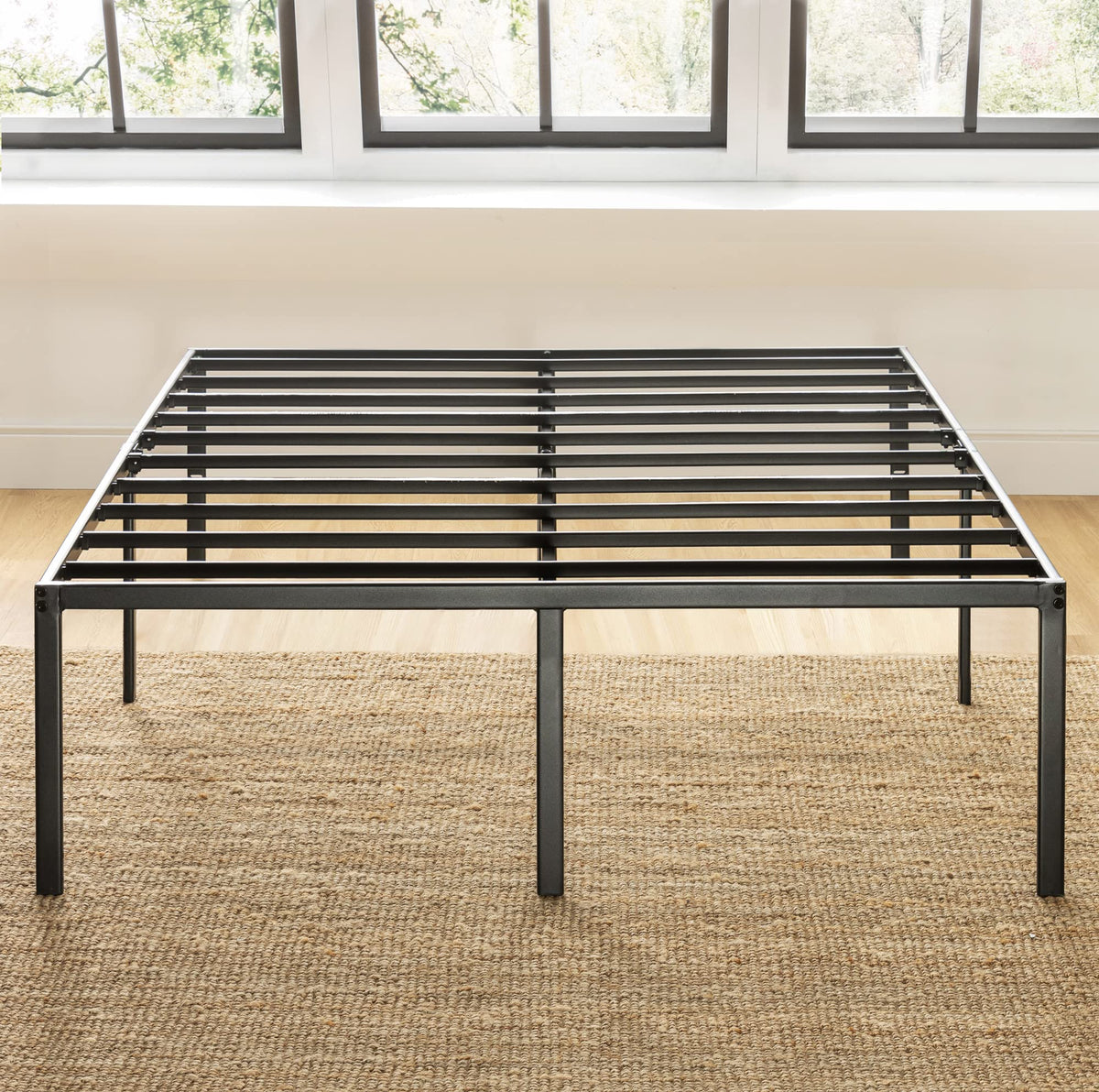 18 Inch Black Metal Platform Bed Frame J423775