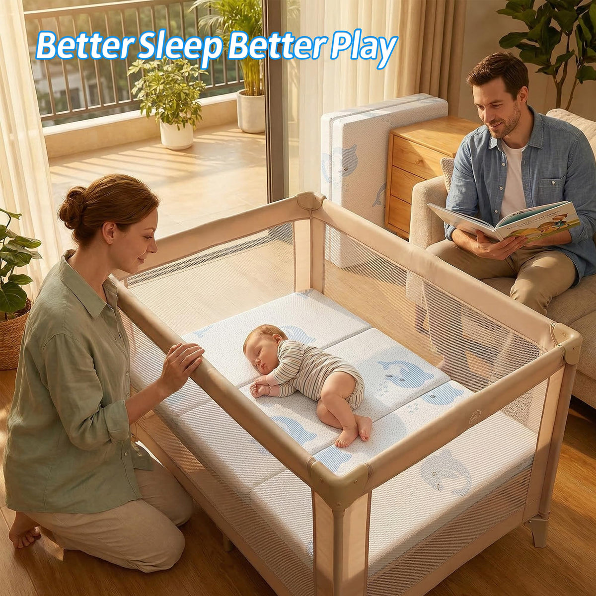 Double-Sided Memory Foam Portable Mattress U9276