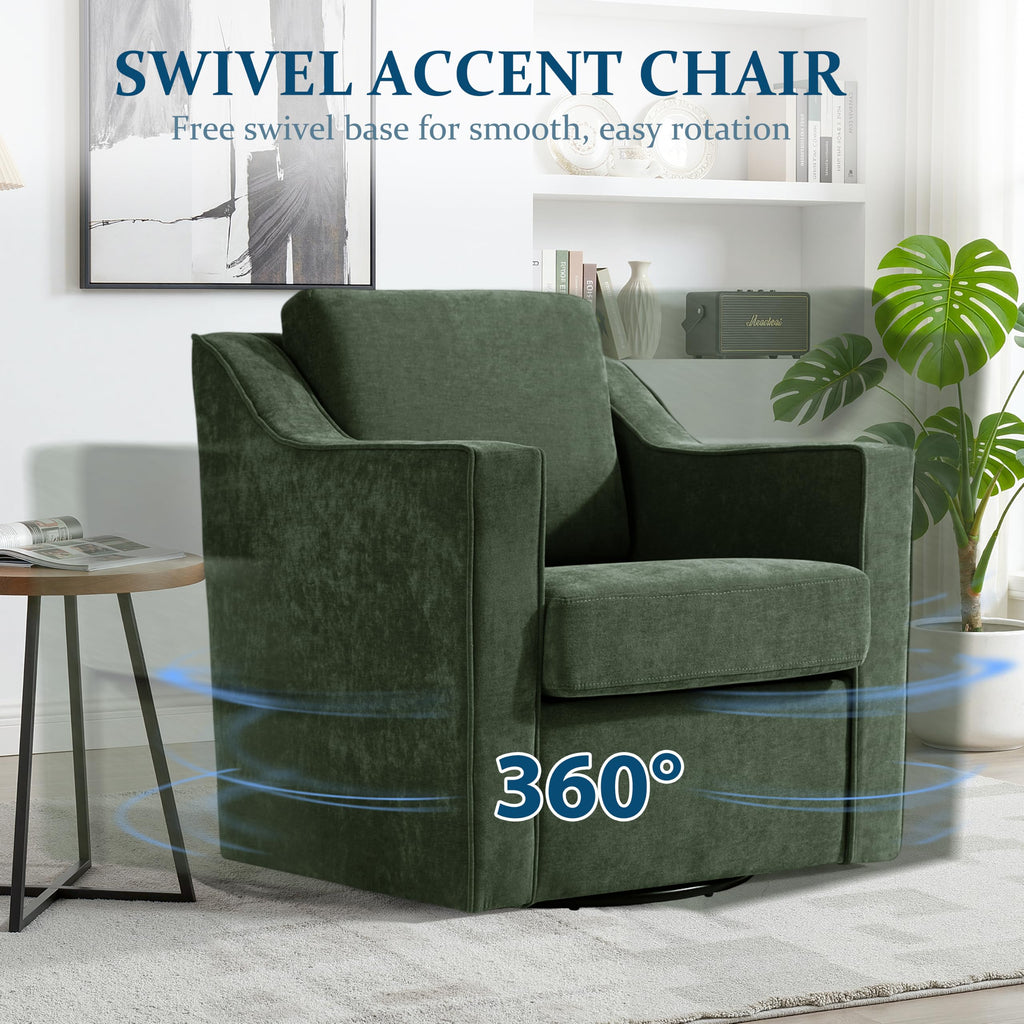 Green Swivel Accent Chairs Set of 2 V107