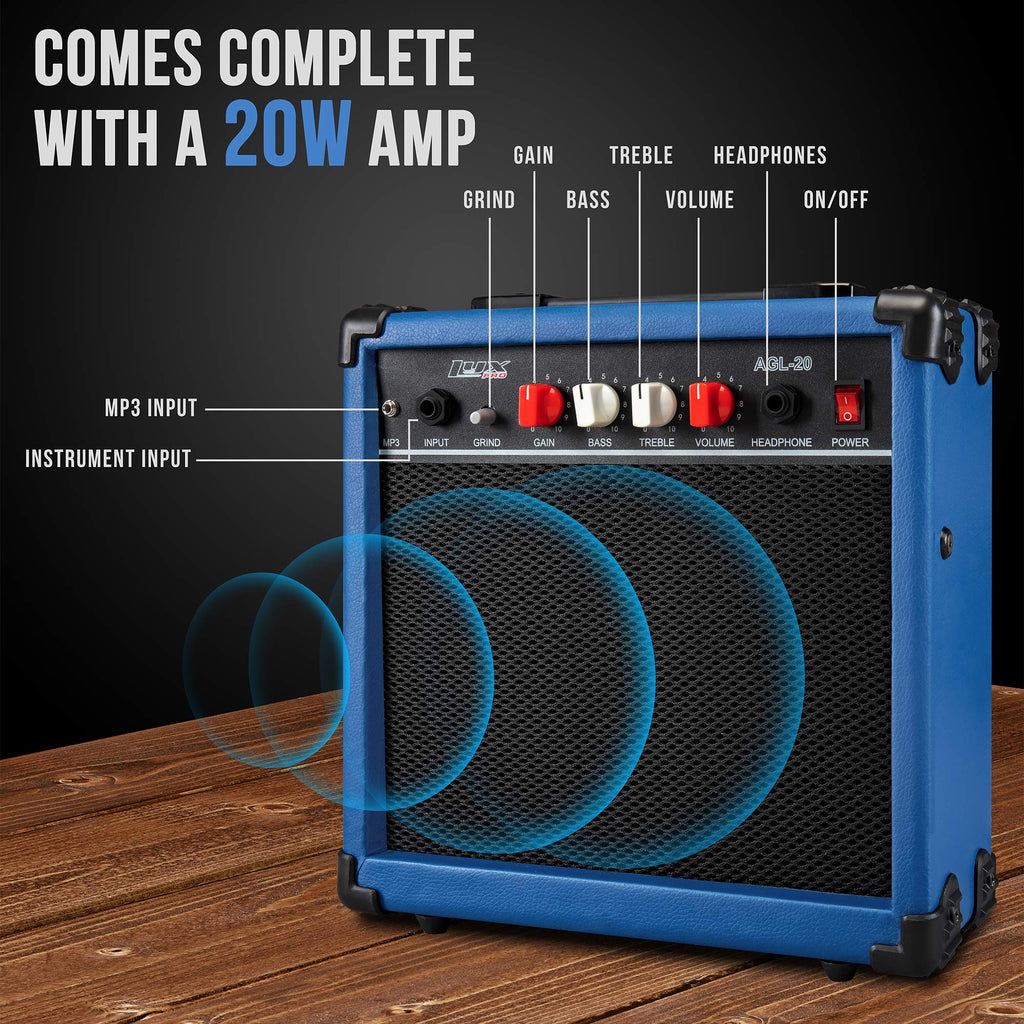 39 inch Electric Guitar Kit with Amplifier Blue C13991