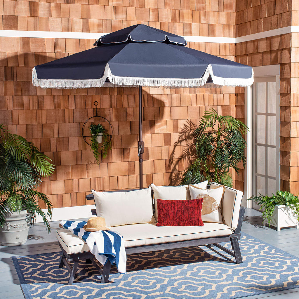 9 ft Navy/White Patio Umbrella E528